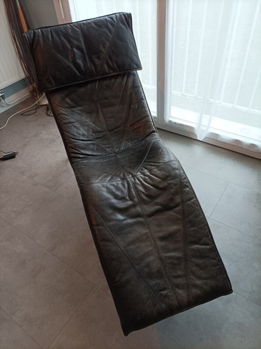 Chaise longue année - 80, cuir