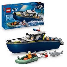 LEGO City Police Boat Chase Set - incl. 2 Boat Toys, 3 Minifigures & a Shark Ani