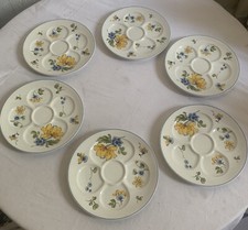6 Assiettes Plates A Compartiment , A Fondue Villeroy Et Boch Modele Provence 