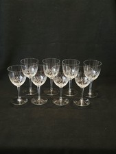 8 Vintage Villeroy Et & Boch Cut Crystal Wine Glasses Erika Model 