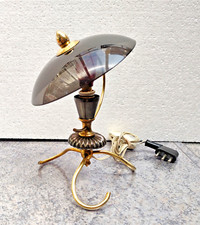 lamp-shade tripod brass and plastic diffuser Italy 1950s