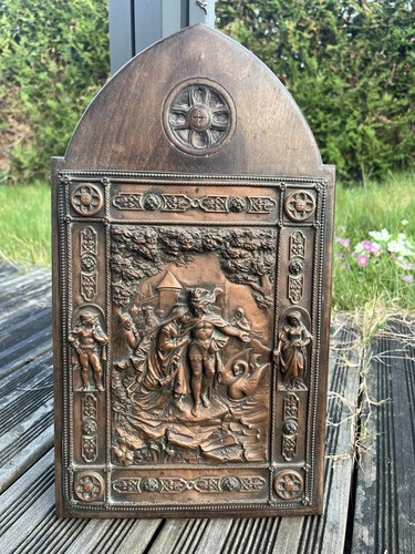 Plaque cuivre repousse - plaque, en