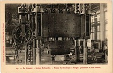 Old postcard Le Creusot - Schneider factories - hydraulic power forging press (295647)