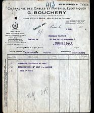 PARIS (X°) ELECTRICAL CABLES & EQUIPMENT "G. BOUCHERY" in 1931