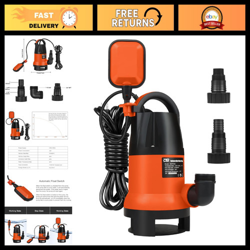 1hp 3700gph submersible sump - 1hp,