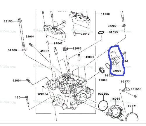 Cylinder head water - head,