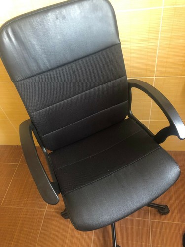 Chaise bureau noire cuir - de,