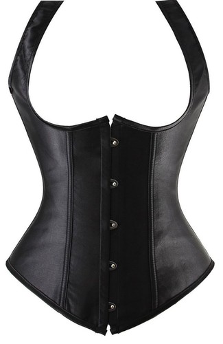 Corset underbust noir satiné