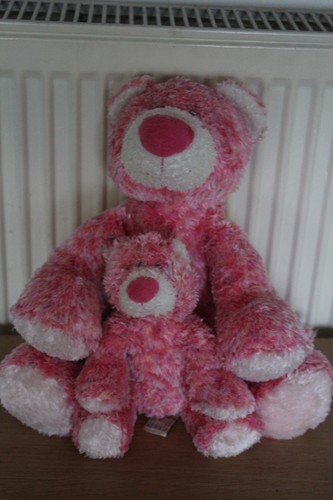 Lot peluche doudou ours - peluche, rose
