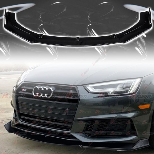 Gloss black front spoiler lip - front,