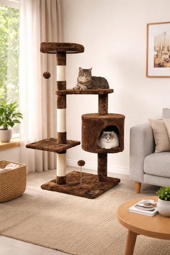 Arbre chat neuf dans son - chat,