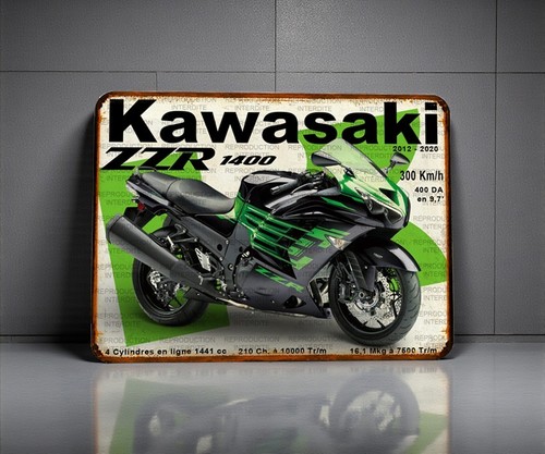 Plaque métal kawasaki 1400 - plaque,