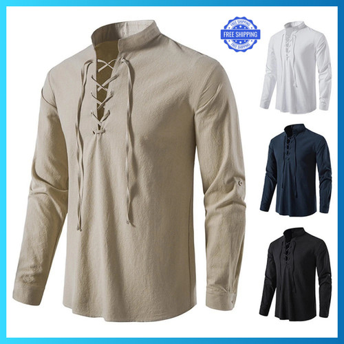 Chemise homme coton lin - , à