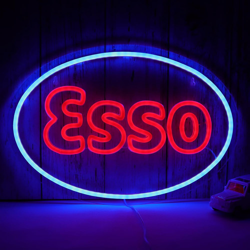 Esso neon sign - esso, garage