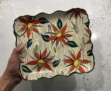 Antique Longwy earthenware dish model Boisfleury