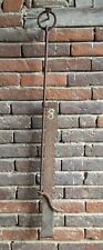 CRÉMAILLÈRE DE CHEMINÉE FER FORGER FAIT MAIN XVIIIé OUTIL ANCIEN 117 cm à 163 cm