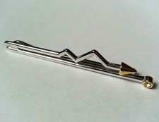 PINCE A CRAVATE vintage CLASSIQUE FLECHE doré argenté strass STYLE ART DECO