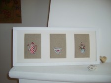 Cadre décoration  avec broderie au point de croix , 53 cm x 23 cm