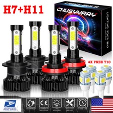 For Kia Soul 2012-2013 4x 6000K White LED High Low Beam Headlight Bulbs Kit