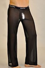 Pantalon pyjama sheer taille M noir totale transparence sexy Ref M02 