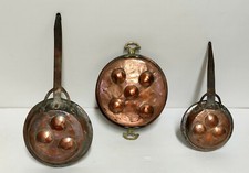 LOT 3 SNAIL STOVE EGG COPPER ANTIQUE FOLK ART 19th century
