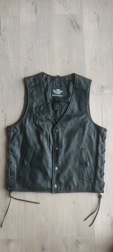 Gilet cuir vachette noir femme