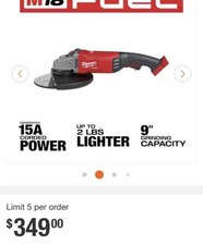 NEW  Milwaukee M18 FUEL Cordless 7in. / 9in. Large Angle Grinder, Tool Only