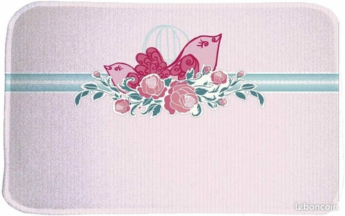 Tapis enfant oiseaux rose - tapis,