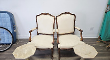 2 French Louis XVI style Bergere Carved Chairs by CHATEAU D'AX spa Made in Italy
