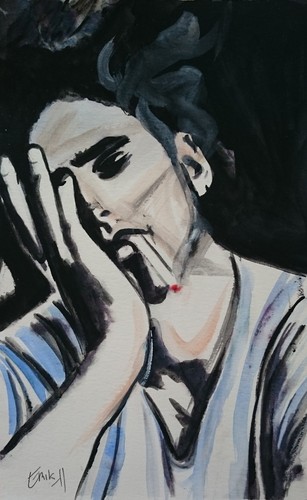 Smoking boy acrylique by - boy,,