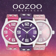 ooZoo Femme Montre C1080 Mauve Métallique Rose Ø46mm Hommes Bracelet Analogue
