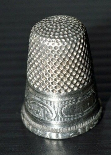 Ancien dé coudre argent - coudre,
