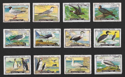 Poster stamps seabirds - poster,