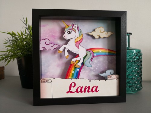 Shadowbox licorne déco - licorne,