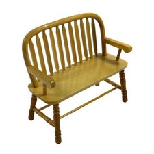 Poupées Maison Chêne Bois Colonial Windsor Banc Miniature 1:12 Échelle Meuble