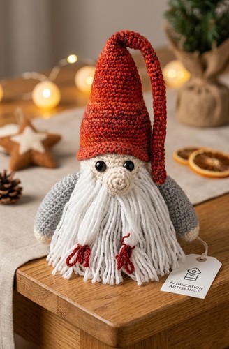Gnome noël crochet fait - crochet,