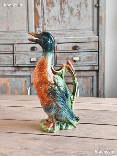 Pichet canard vintage faïence