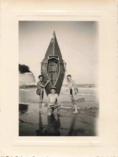 NICE OLD PHOTO BEACH WATER SPORT CANOE SEA