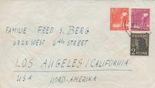 1947 Germany Munich US Zone Cover to Los Angeles with 3 Stamps