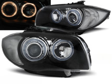 Paire de feux phares BMW serie 1 E81/E87 04/11 Angel eyes noir