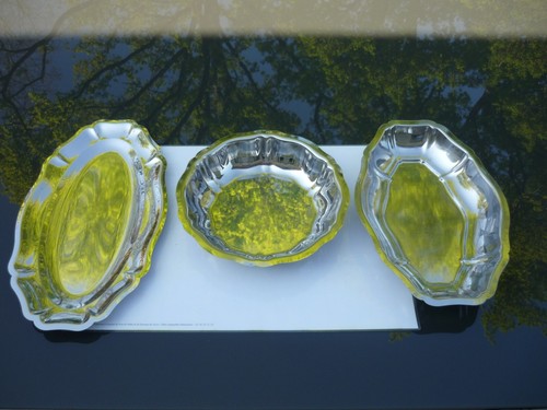 Lot plats inox - 3, .