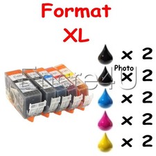 Lot 10 cartouches encre non originales compatibles avec série Canon 520/521 XL