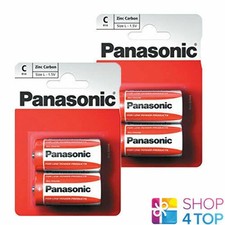 4 PANASONIC ZINC CARBON C LR14 BATTERIES BLISTER 1.5V BABY R14 MN1400 AM2 2027