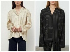 Toteme Monogram Embroidered PJ Top Blouse /Pants