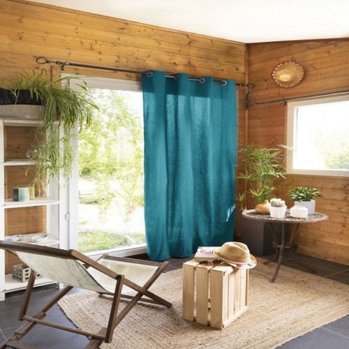 Rideau 140x260 coton paon - 140x260,