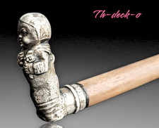 CANNE POMMEAU ENFANT BÉBÉ ARGENT MASSIF 1900