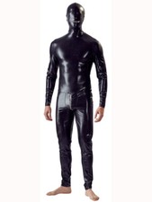Combinaison noire zentai en look humide pour homme lingerie fétiche