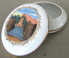 Small French Porcelain Jewelry Box Verdun Monument to Victory