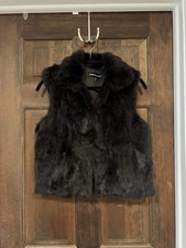 Adrienne Landau Womens Fur Hook Closure  Brown Vest Medium