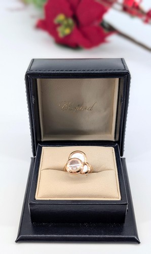 Chopard bague rose happy - or,